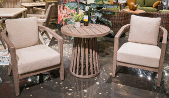 Joy Lagoon Outdoor Chairs with Cushions/Table (Set of 3) - Orbit Furniture (Richmond,BC)