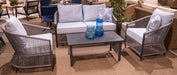 Bridges Beach Outdoor Love/Chairs/Table Set (Set of 4) - Orbit Furniture (Richmond,BC)