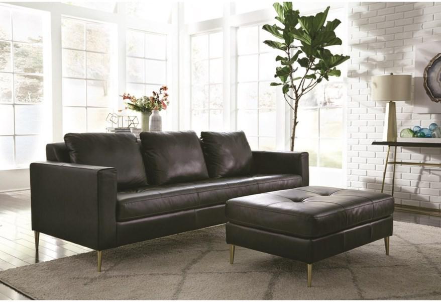 Palliser Furniture Sherbrook Leather Rectangular Ottoman - Orbit Furniture (Richmond,BC)