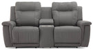 Palliser Riley Console Loveseat Power with Cupholder and Power Headrest - Orbit Furniture (Richmond,BC)